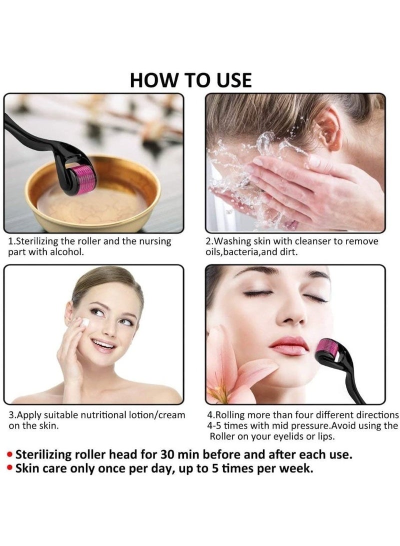 JZS Microneedle Roller - 540 Microneedle Roller Skin Care System for Women and Men, Ideal to Keep Your Skin Young and Radiant - Titanium Needle Roller for Face and Hair (1.5mm) - Image 4