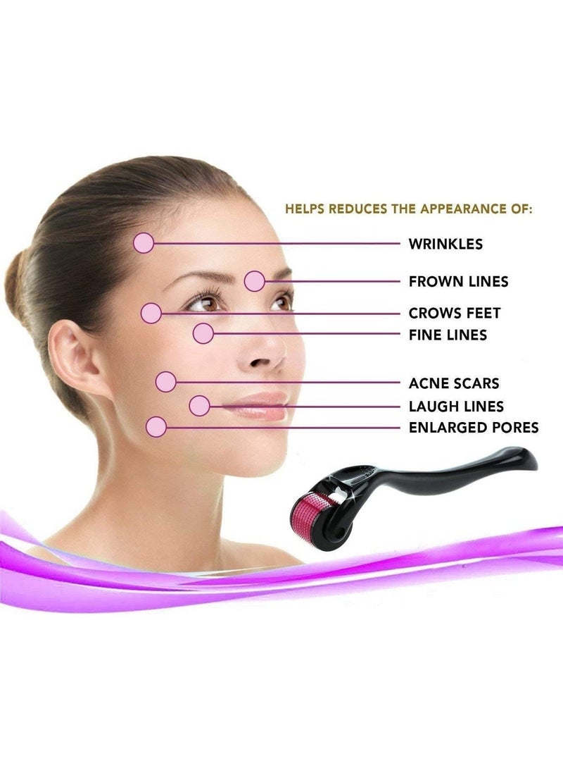 JZS Microneedle Roller - 540 Microneedle Roller Skin Care System for Women and Men, Ideal to Keep Your Skin Young and Radiant - Titanium Needle Roller for Face and Hair (1.5mm) - Image 3