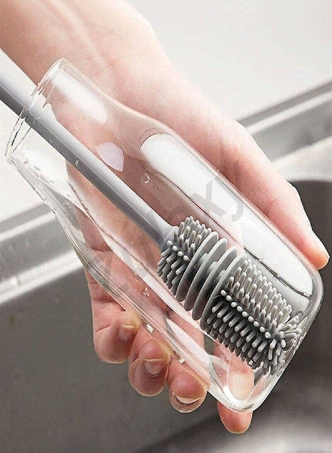 GONIPIMI Silicone Cup Brush Soft Silicone Brush with Long Handle Glass Pipe Home Cleaner Multipurpose Used for Glasses - Image 1