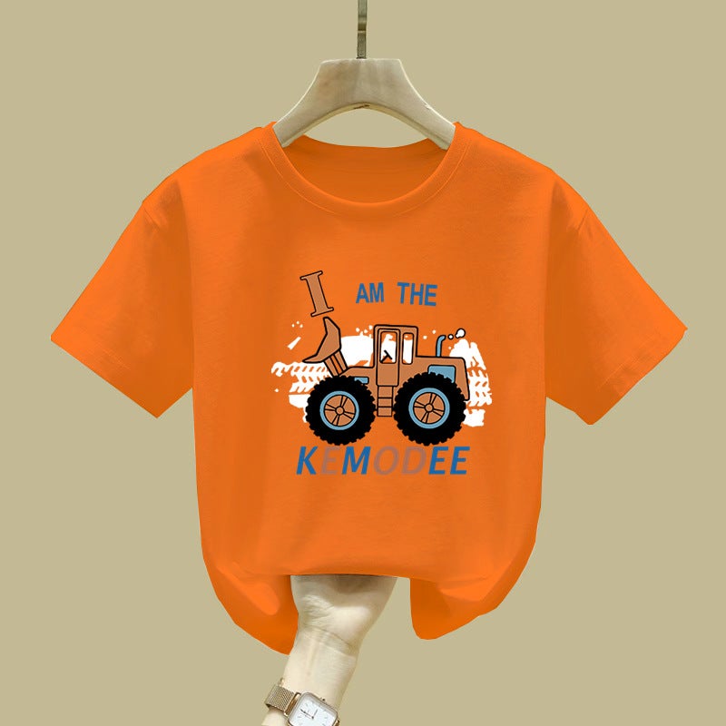 2400# Girls' Short-Sleeved T-Shirt Children'S Western Style Children'S Wear Pure Cotton Base Shirt Half-Sleeved Baby'S Top Trendy - Image 2
