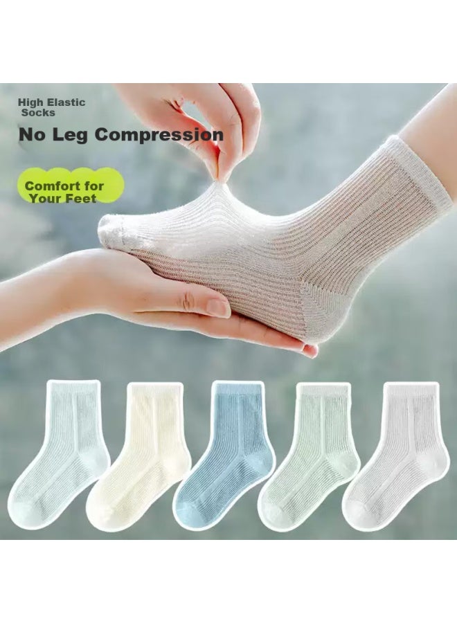 LANG SHA Langsha Children's Socks Boys Summer Ultra-thin Breathable Cotton Mid-tube Youth Ice Silk Anti-odor Sports Mesh Socks - Image 2