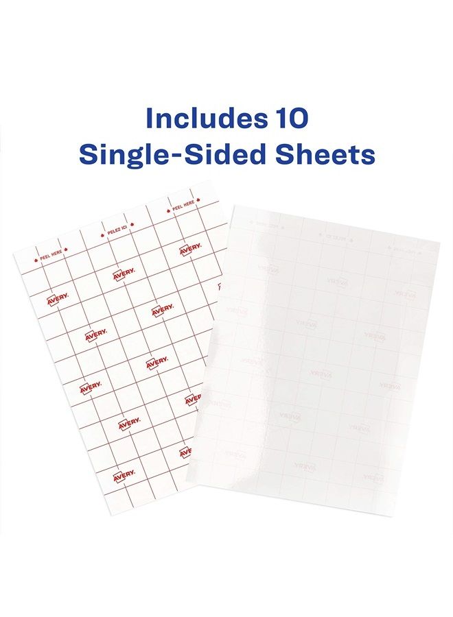 AVERY أوراق الترقق الشفافة من أفيري، 9" × 12"، لاصقة دائمة ذاتية، 10 أوراق (73603) - Image 4