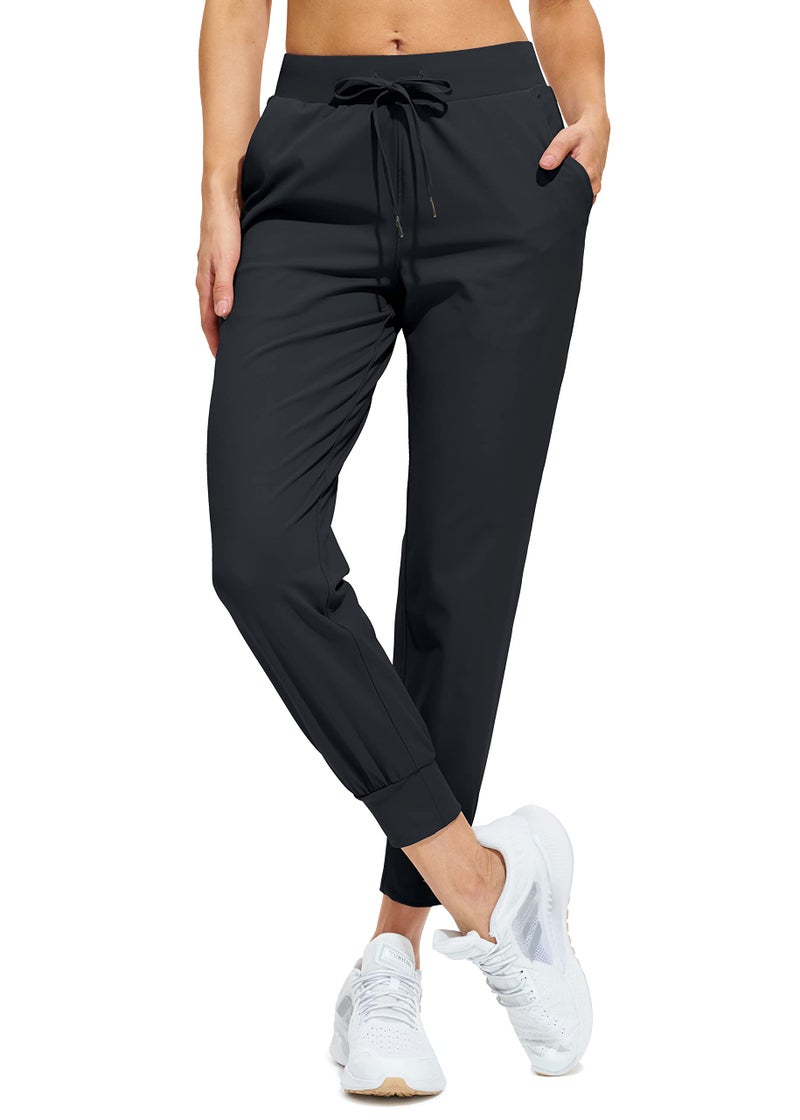 Libin Joggers for Women Tall/Regular/Petite Dance Sweatpants Athletic Workout Trousers Pants Tapered Casual Teacher Yoga Pants for Running Golf Work Cloths, Black M - Image 1