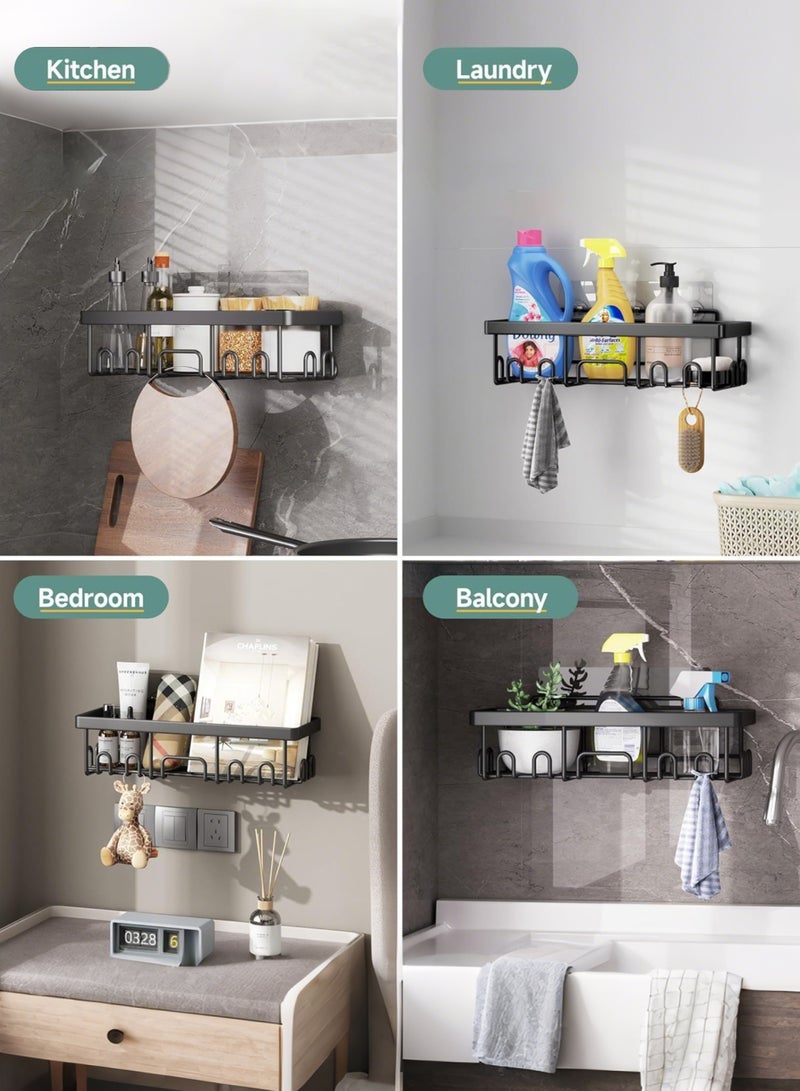 WEMART 6-Pack Caddy Shower Organizer, No Drilling Shower Shelves, Rustproof & Waterproof Bathroom Organizer with Soap Holder & Hooks & Toothbrush Holder for Bathroom, Kitchen - Image 3