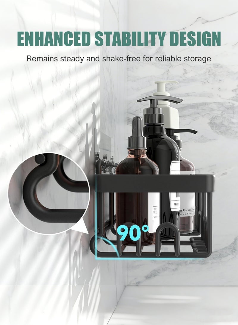 WEMART 6-Pack Caddy Shower Organizer, No Drilling Shower Shelves, Rustproof & Waterproof Bathroom Organizer with Soap Holder & Hooks & Toothbrush Holder for Bathroom, Kitchen - Image 4