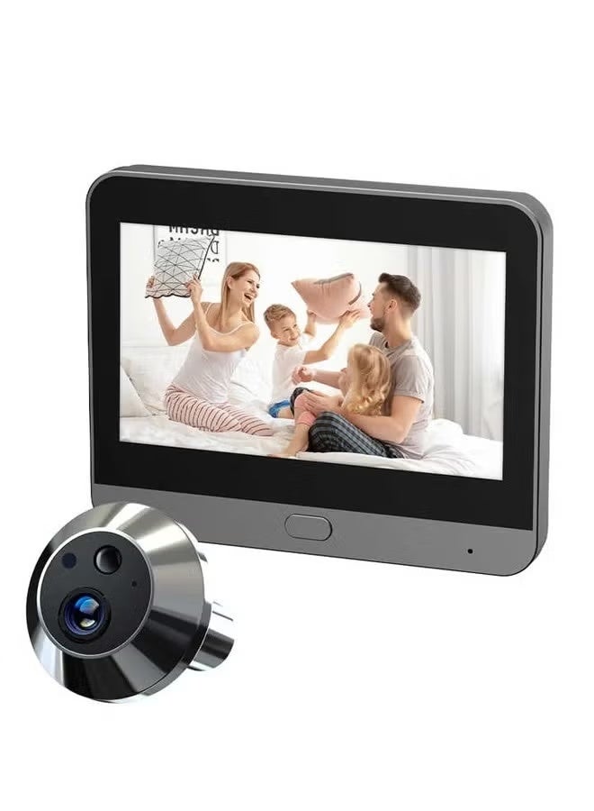 BlueFire Smart Video Doorbell with Indoor Screen Wireless Door Camera Two Way Audio Night Vision Black - Image 1