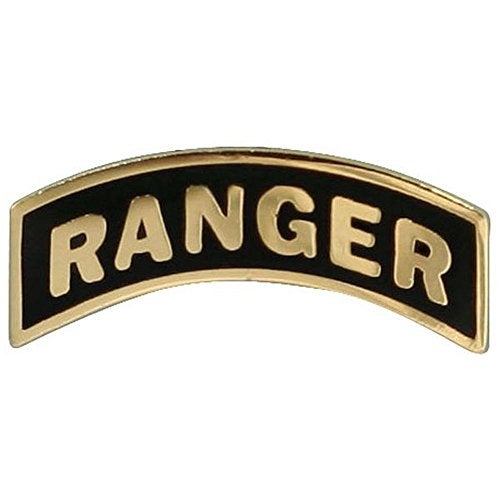 Mitchell Proffitt RANGER Tab Lapel Pin, Gold Black, 7/8 inch - Image 1