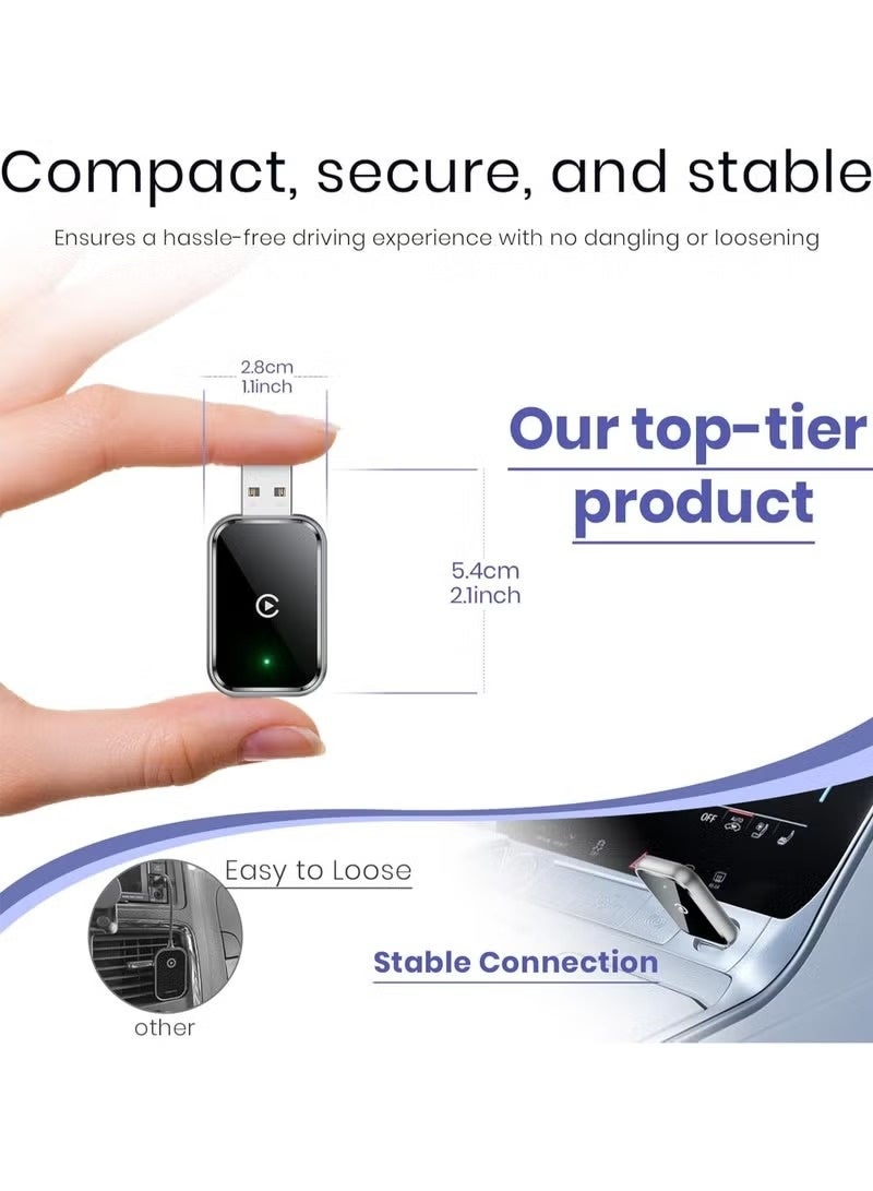 Makrystorm Wireless CarPlay Adapter for Phone, Convert Wired to Wireless phone CarPlay Adapter, Mini Size with Extension Cable USB & USB-C/Type-C, Stable Control & No Delay - Image 5