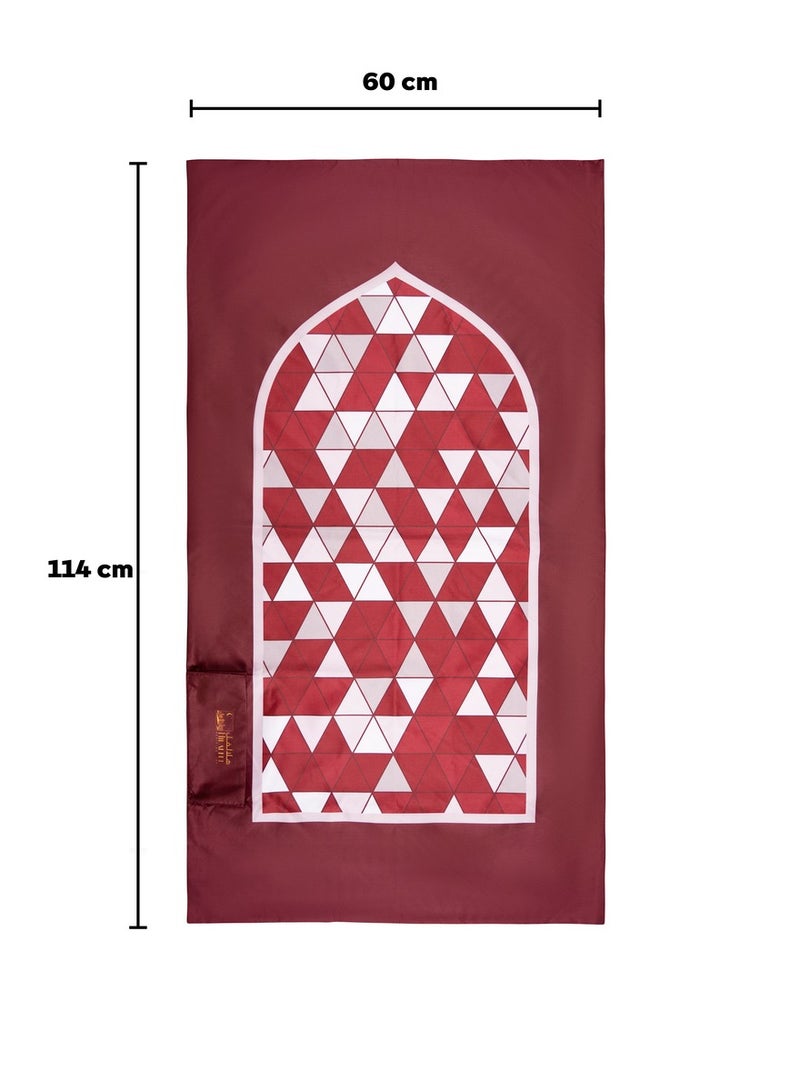 Hilalful HilalFul Salah On The Go Polyester Prayer Mat - Red Mosaic | Muslim Praying Rug for Kids/Children | Water Resistant | Anti-Slip | Islamic Gift for Eid, Ramadan | For Travel | Lightweight  - Image 4