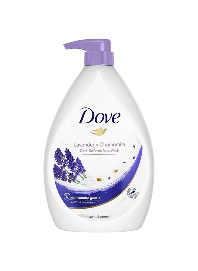 Go Fresh Shower Gel Body Wash, Lavender and Chamomile, 33.8 Ounce Pump Bottle