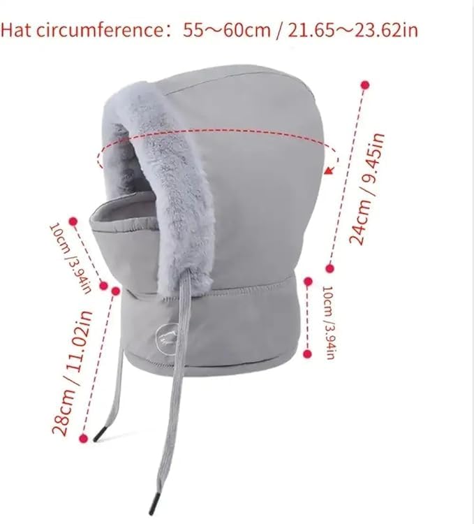 Runmay 1Pcs, Thermal Fleece Hooded Scarf for Women & Men – Winter Balaclava with Fleece Lined Hood | Warm Ski Mask, Face & Neck Cover | Cold Weather Gear for Outdoor Sports Grey - Image 2
