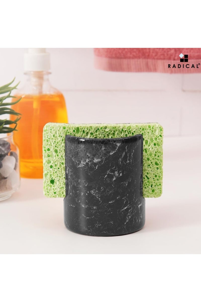 RADICALn Black Marble Sponge Holder | 3.5" Handmade Kitchen Sink & Dish Sponge Organizer - Image 3