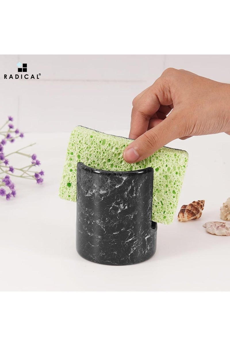 RADICALn Black Marble Sponge Holder | 3.5" Handmade Kitchen Sink & Dish Sponge Organizer - Image 4