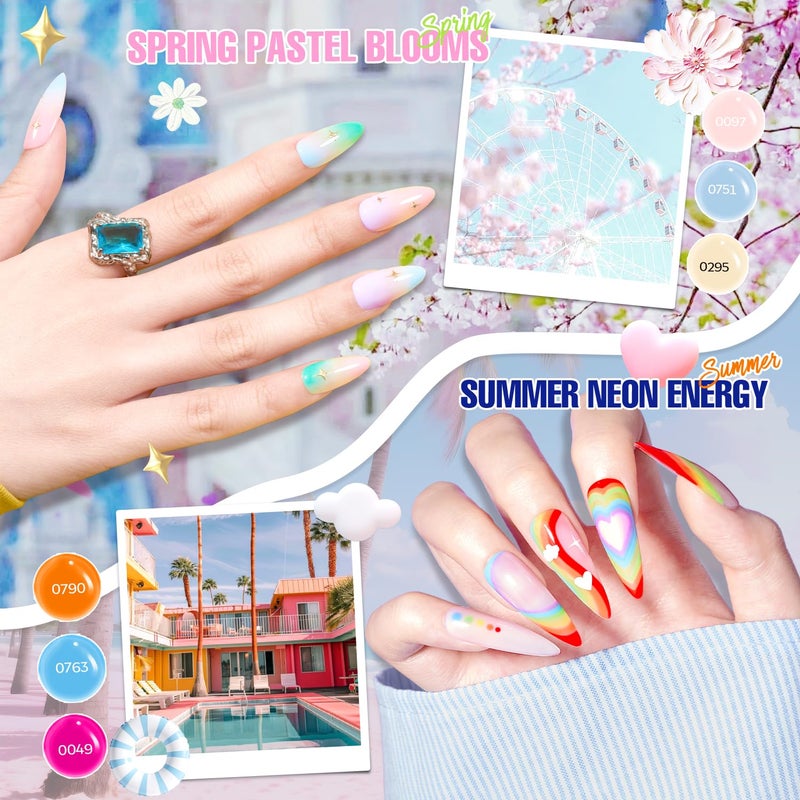 MEFA Gel Nail Polish Kit with U V Light, 32 Colors All Seasons Nude Gel Nail Polish Set with Base and Matte/Glossy Glitter Top Coat Nail Art DIY Decorations Manicure Tools Gifts for Women - Image 4