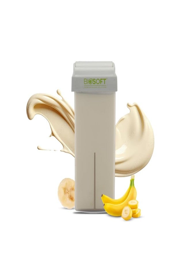 Biosoft Banana roll-on cream wax cartidge 100ml with Glyceryl Rosinate a skin conditioning agent, Mineral Oil and Titanium Dioxide for protection from UVA, UVB radiation perfect for sensitive skin - Image 1