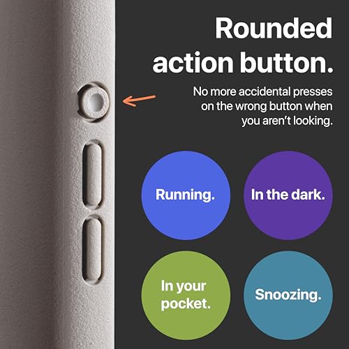 TineeOwl حافظة مغناطيسية TineeOwl لهاتف iPhone 16 Pro، زر التحكم في الكاميرا، متوافقة مع MagSafe، TPU، تصميم بسيط، نحيفة/رقيقة، قابضة - سلسلة Dune (حجر، iPhone 16 Pro) - Image 2