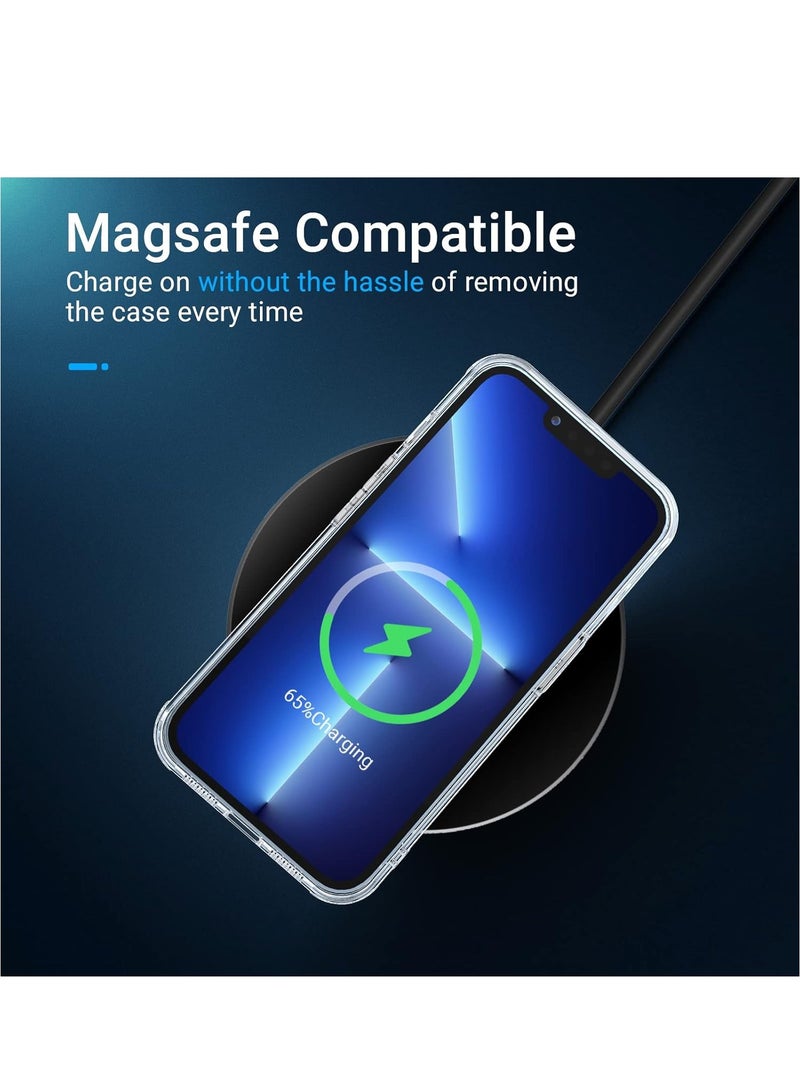 DUSALA [5 in 1 Designed for iPhone 13 Pro Clear Case with Screen Protector[2 Pack] +Camera Lens Protector[2 Pack], Military Grade Drop Protection Transparent Cover 6.1 Inch - Image 5