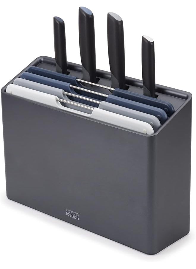 Joseph Joseph Folio Plus 8 Piece Knife And Chopping Board Set With Storage Case Graphite  - Image 1