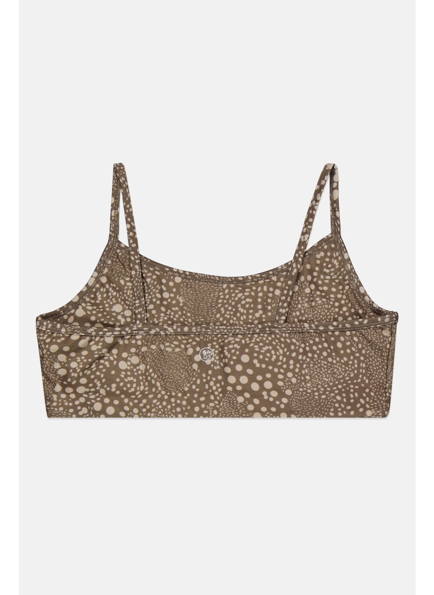 Sage Collective Women Polka Dots Non Padded Non Wired Bralette, Dark Olive  - Image 2