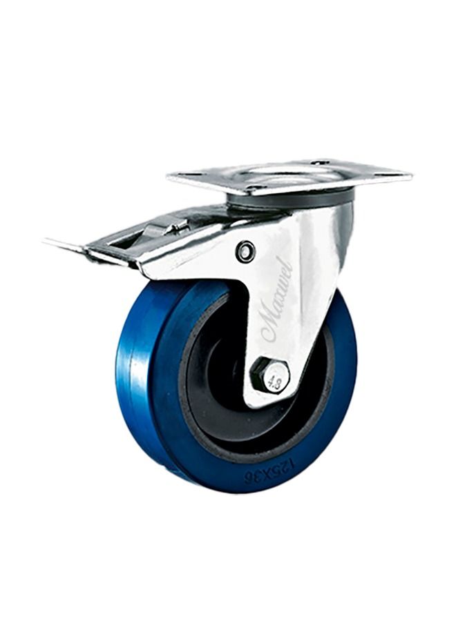 Heavy Duty Blue Elastic Rubber Wheel Caster Mw E1ab6 100 Pd Swivel with Brake