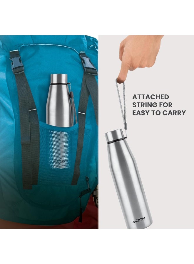 Milton Stainless Steel Water Bottle 950 ml, Set of 3, Single Walled, ISI Certified I Leak Proof Lid, Rust Proof I For School, Office, Gym , Drift 1000  Silver - Image 5