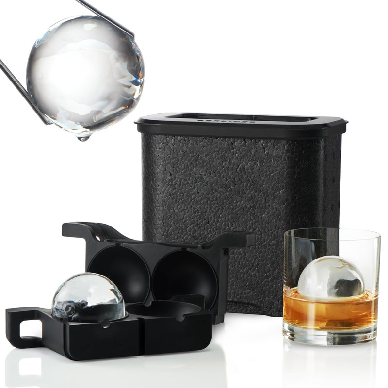 Berlinzo Clear Ice Ball Maker Mold 2 Large 24inch Crystal Clear Ice Balls for Whiskey Cocktail New EasytoRemove Ice Sphere Mold 2 Round Ice Spheres NonElectric