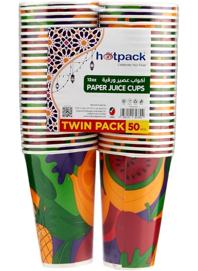 Hotpack Hotpack Paper Juice Cup 12oz Twin Pack  - Image 1