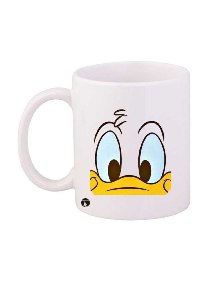 RKN Donald Duck Printed Mug White/Yellow/Green Standard Size