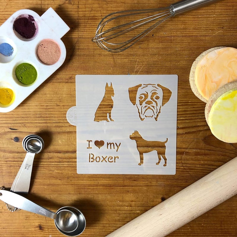 Designer Stencils I Love my Boxer Cookie and Craft Stencil CM023 by Designer Stencils - Image 2