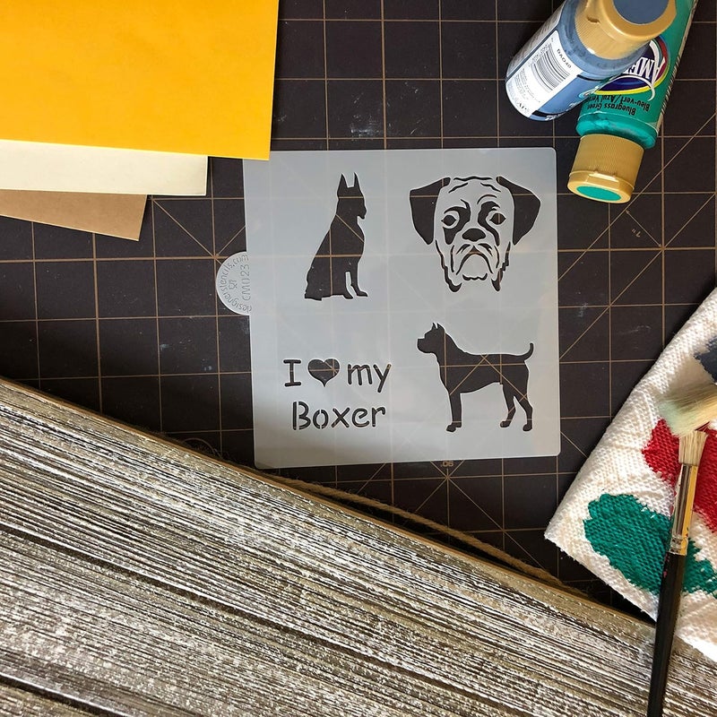 Designer Stencils I Love my Boxer Cookie and Craft Stencil CM023 by Designer Stencils - Image 3
