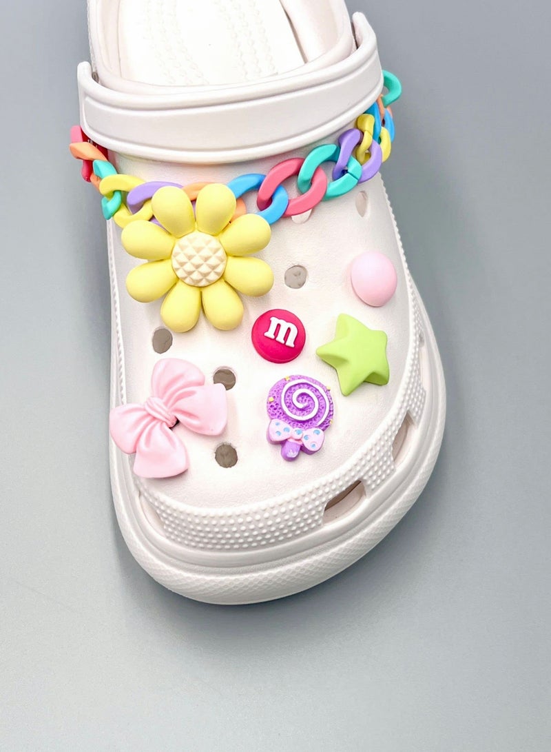 Excefore Shoe Decoration Charms | Girls Women Bling Croc Charms | Jewelry Shoe Charms with Shoe Chains | Accessories for Shoe Clog Sandals Bracelets Party Favor Gifts | 13 Pcs - Image 3