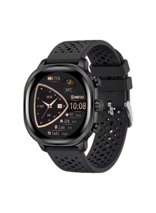 Smart Gate SGW-ULTRA1BLK Smart Watche 1.43 Amoled IPV68 IOS Android 350mAh Black with Dual Strap - Image 1