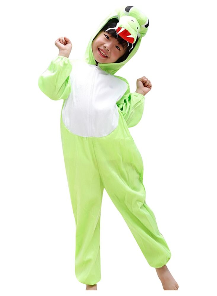 Brain Giggles Brain Giggles Crocodile Animal Plush Costume Design Halloween Carnival Party Jumpsuit for Kids Boys & Girls Large  - Image 1