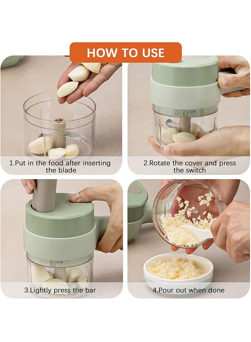 إلترازون 4 in 1 Handheld Electric Food Chopper Wireless Vegetable Cutter Set Vegetable Chopper and Meat grinder with USB Powered for Kitchen Cooking-1 Pack - Image 4