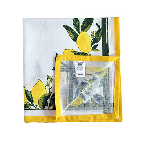 FINGERCRAFT 12-Pack Cotton Linen Blend Table Napkins 50cm x 50cm Printed Cloth Dinner Napkins, Washable Fabric, Superb Absorbency Perfect for Home, Kitchen & Party Use (Lemon Print, Set of 12) - Image 4