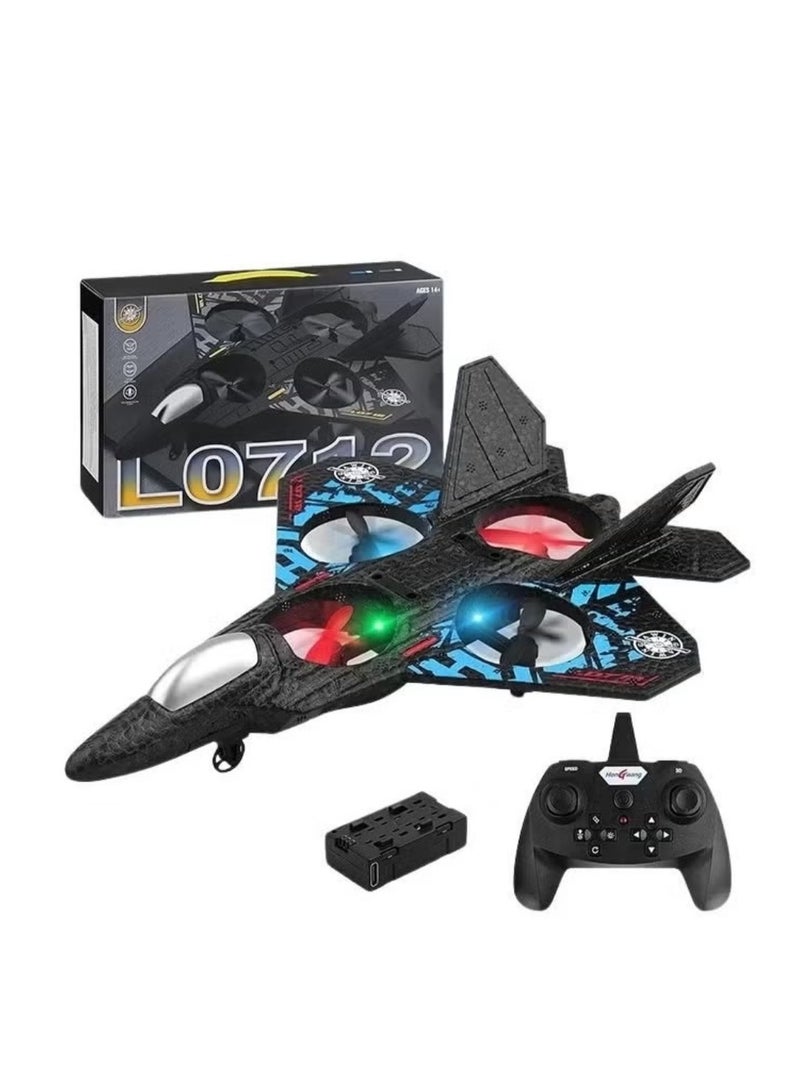 RC Aeroplane 2.4GHz Remote Controlled Plane L0712 – Quadcopter Floating Fighter Aircraft | Easy Fly RC Airplane for Kids & Beginners | Lightweight EPP Foam RC Jet with Remote Control | Outdoor Flying Toy for Boys & Girls - Image 1