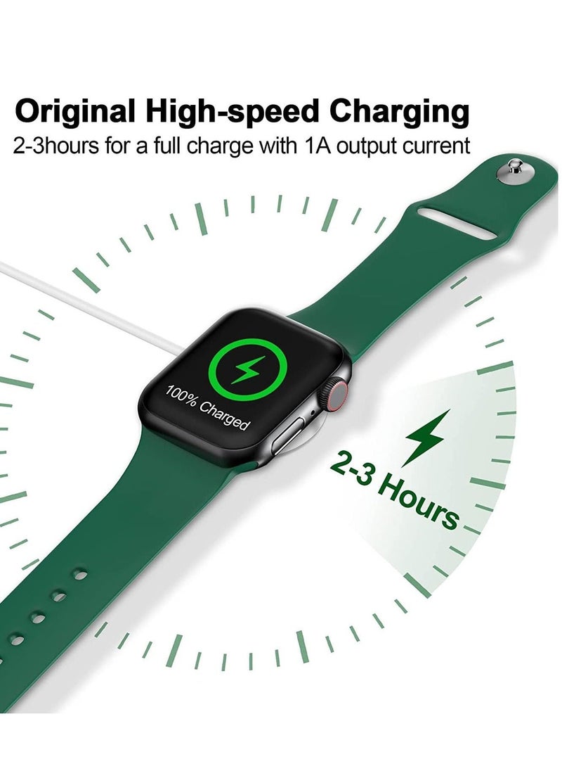 ???? ???????? for Apple Watch Charger Magnetic Fast Charging Cable [Portable] Magnetic Wireless Charging Compatible with Apple Watch Series Ultra/8/7/6/SE/SE2/5/4/3/2/1-[3.3ft/1M] White - Image 3