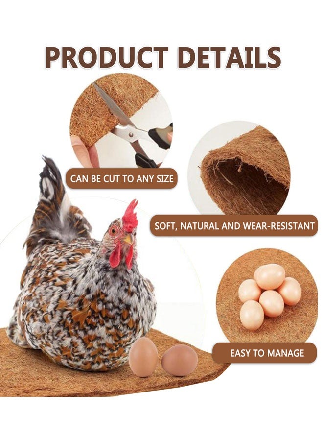 وهاواي 5 Pack Chicken Nesting Pads Natural Coconut Fiber Laying Hen Nesting Box Liners Nesting Pads for Chicken Coop Chicken Bedding Fit Most Nesting Boxes 30x30cm - Image 3