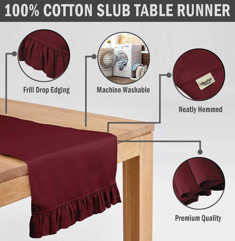 Vargottam Maroon Home Decor Stylish Wedding Party Holiday Table Setting Decor Table Runner-14 x 108 Inch - Image 4