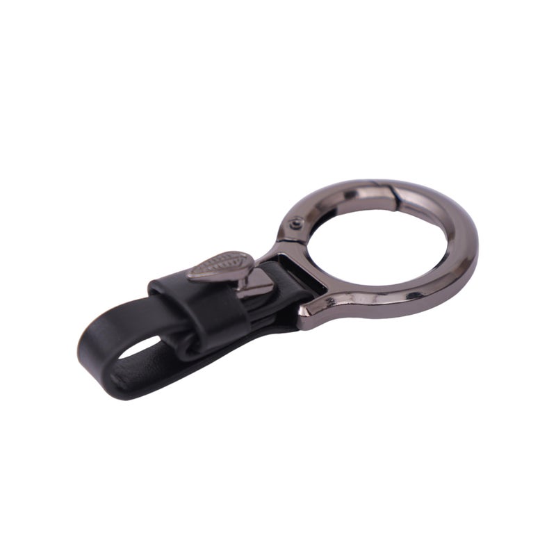 BROGBUS Unisex Belt Loop Vegan Leather Key Ring Keychain for Keys Car and Bike (Black) - Image 4