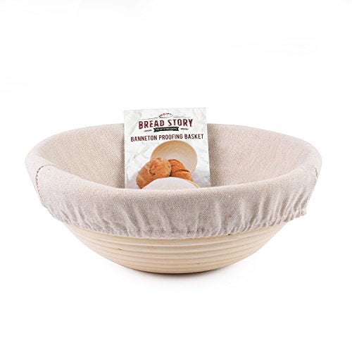 Bread Story Round Banneton Bread Proofing Basket Set – Handmade Rattan Brotform Dough Bowl with Cloth Liner, Sourdough Tools & Baking Supplies for Home Bakers – Baking Kit, 8.5 Inch - Image 1