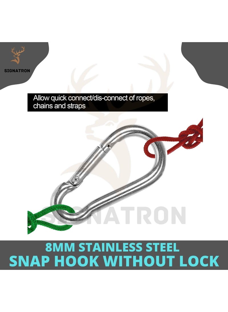 SIGNATRON SIGNATRON Stainless Steel Spring Snap Hook CarabinerHook Swing ConnectorHeavy Duty Multipurpose Silver Pack of 8  - Image 4