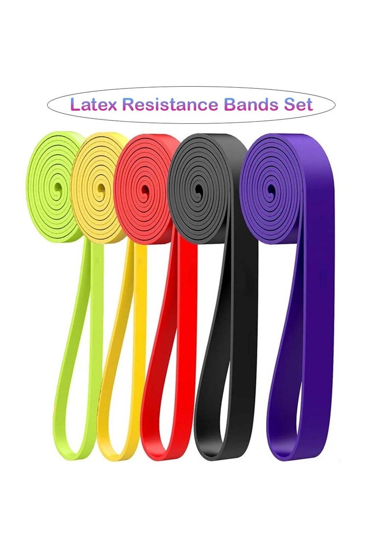 Latex Fitness Resistance Bands Set Travel-Friendly & Assorted - Image 1