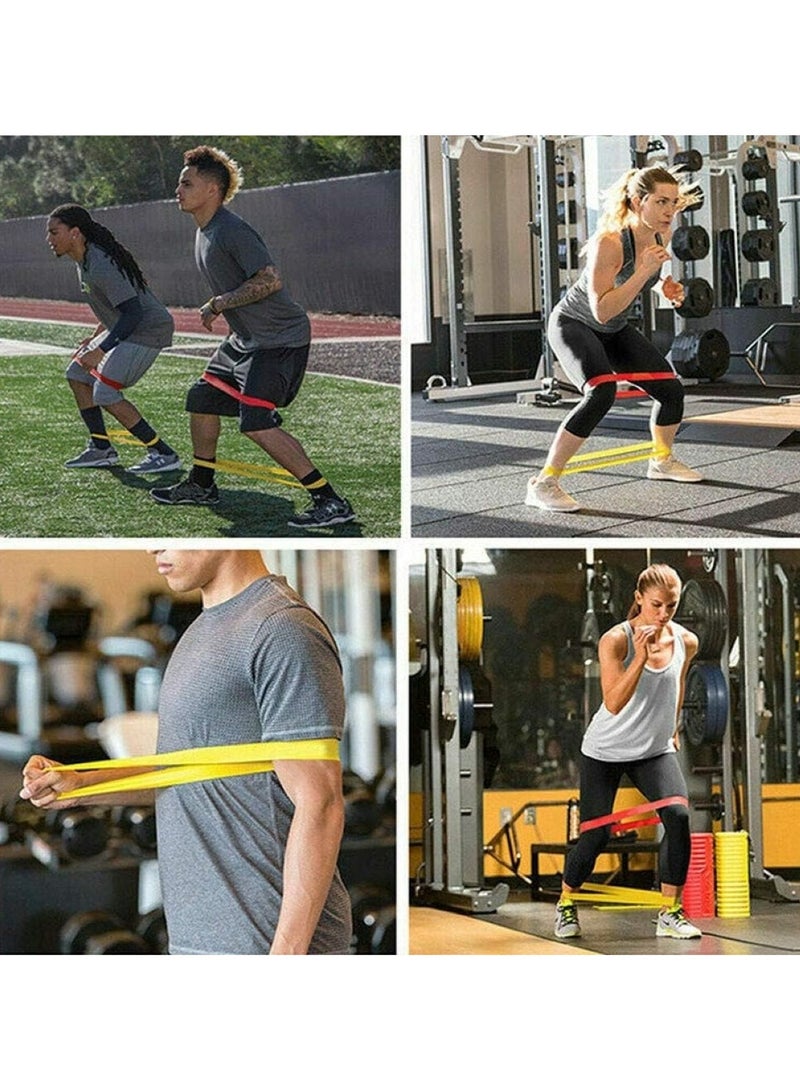 Latex Fitness Resistance Bands Set Travel-Friendly & Assorted - Image 3