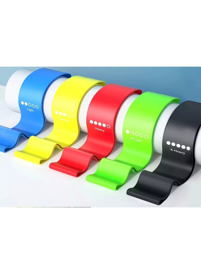 Latex Fitness Resistance Bands Set Travel-Friendly & Assorted - Image 2