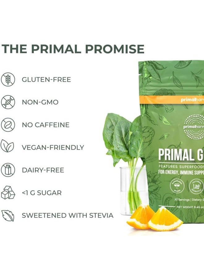 Primal Harvest Super Greens Powder, 30 Servings w/+50 Greens Superfood Chlorella, Probiotics, Green Tea, Wheatgrass, Kale, Turmeric for Energy,Primal Greens  - Image 4