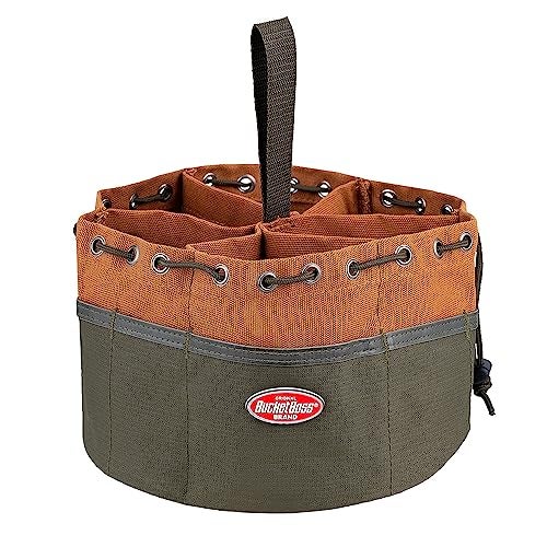 Bucket Boss BucketBoss 25001 Canvas Organizer Parachute Bag with 19 Pockets for Nails,Screws, and Bolts in Brown - Image 1