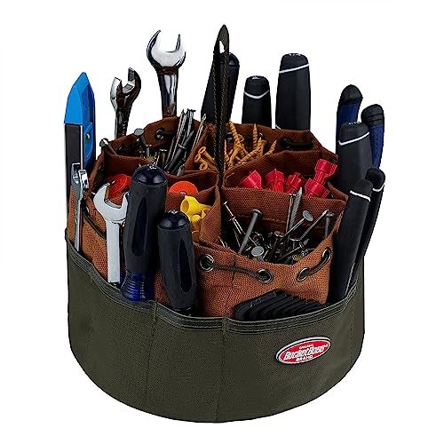 Bucket Boss BucketBoss 25001 Canvas Organizer Parachute Bag with 19 Pockets for Nails,Screws, and Bolts in Brown - Image 4
