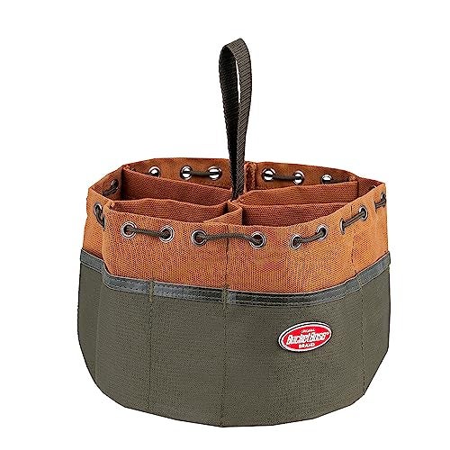 Bucket Boss BucketBoss 25001 Canvas Organizer Parachute Bag with 19 Pockets for Nails,Screws, and Bolts in Brown - Image 5