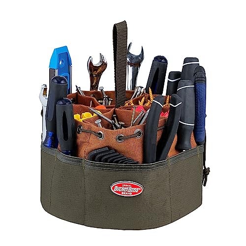 Bucket Boss BucketBoss 25001 Canvas Organizer Parachute Bag with 19 Pockets for Nails,Screws, and Bolts in Brown - Image 3
